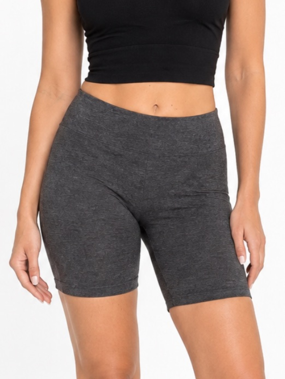 Jenni Intimates dark gray mid rise cotton stretch bike shorts size small